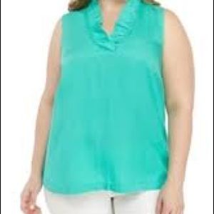 Crown and Ivory ruffle neck top